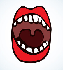 Open mouth. Larynx. Vector drawing