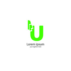 letter u modern logo concept with white background