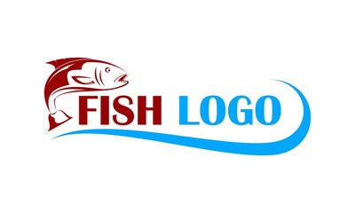 Fish illustration vector logo