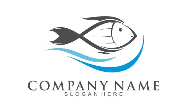 Fish illustration logo vector
