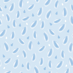 seamless hand draw monochrome rain drop pattern on blue background