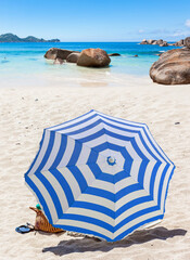 umbrella on the beach, Seychelles Islands