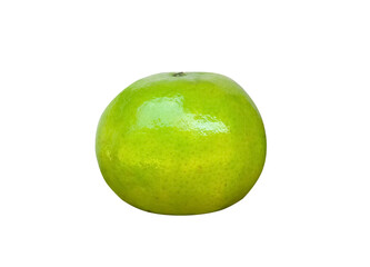 Green tangerine or  citrus reticulata  blanco isolated on white background , clipping path