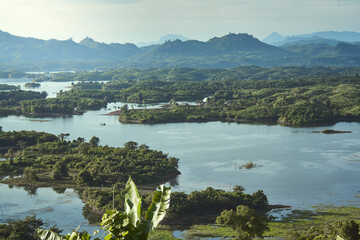 for thousand islands mekong river in aerial landscape - 389162115