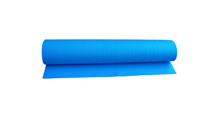 Colorful blue yoga mat sport isolated on white background , clipping path
