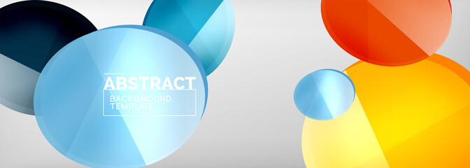 Abstract glossy round shapes vector background. Vector futuristic illustration for covers, banners, flyers and posters and other