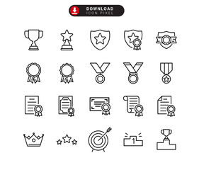 Award outline icon,editable stroke