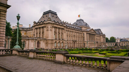 Obraz premium Brussels, Belgium - May 13, 2018: View to Royal Palace of Brussels