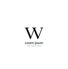 letter w elegant logo concept with white background