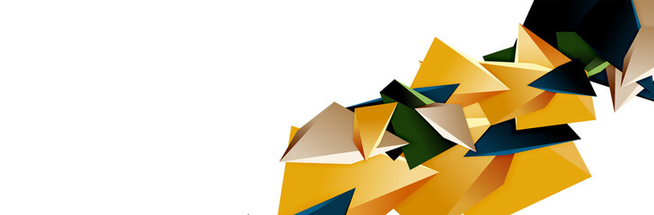Triangle mosaic abstract background, 3d triangular low poly shapes. Geometric vector illustration for covers, banners, flyers and posters and other