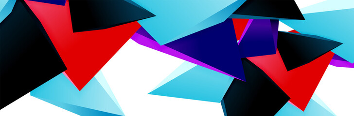 Triangle mosaic abstract background, 3d triangular low poly shapes. Geometric vector illustration for covers, banners, flyers and posters and other