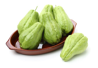 Chayote on a white background