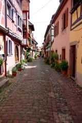Fototapeta na wymiar Bildhübsches Dorf Eguisheim im Elsass