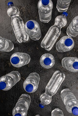 Chilled bottled sparkling water (close-up shot)