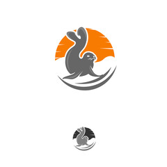 illustrations, icons, mascot, sea lions for apparel brand logo clothing