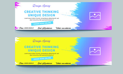 Flat, modern and colorful email signature design vector