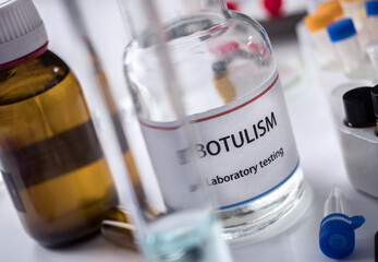 Botulism samples in laboratory, conceptual image