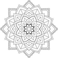 Easy Mandala coloring book simple and basic for beginners, seniors and children. Set of Mehndi flower pattern for Henna drawing and tattoo. Decoration in ethnic oriental, Indian style.