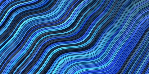 Light BLUE vector background with curved lines.