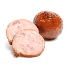 sausages isolated on white background 