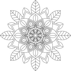 Easy Mandala coloring book simple and basic for beginners, seniors and children. Set of Mehndi flower pattern for Henna drawing and tattoo. Decoration in ethnic oriental, Indian style.