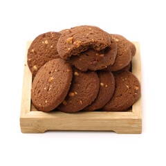 Cookies nuts on the isolated on white background.