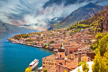 Fototapeta na wymiar Scenic lakeside town Limone sul Garda on Lago di Garda lake,