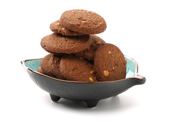 Cookies nuts on the isolated on white background.