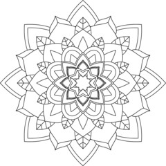 Easy Mandala coloring book simple and basic for beginners, seniors and children. Set of Mehndi flower pattern for Henna drawing and tattoo. Decoration in ethnic oriental, Indian style.