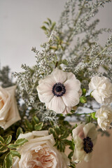 Bouquet 008, step by step installation of flowers in a vase. Flowers bunch, set for home. Fresh cut flowers for decoration home. European floral shop. Delivery fresh cut flower.
