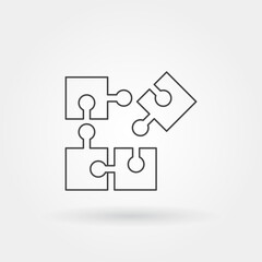 team work puzzle single isolated icon with modern line or outline style