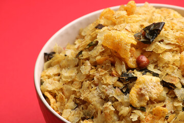 Poha Chivda or Chivada is an Indian popular snack.