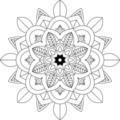 Easy Mandala coloring book simple and basic for beginners, seniors and children. Set of Mehndi flower pattern for Henna drawing and tattoo. Decoration in ethnic oriental, Indian style.