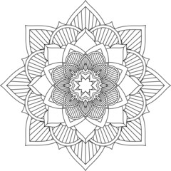 Easy Mandala coloring book simple and basic for beginners, seniors and children. Set of Mehndi flower pattern for Henna drawing and tattoo. Decoration in ethnic oriental, Indian style.