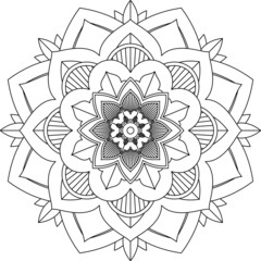Easy Mandala coloring book simple and basic for beginners, seniors and children. Set of Mehndi flower pattern for Henna drawing and tattoo. Decoration in ethnic oriental, Indian style.