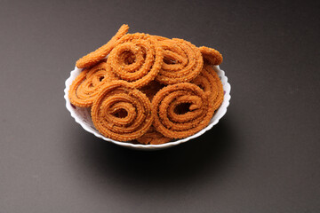  Indian Traditional Tea Time Snack Chakli, a deep fried snack, It is known as Chakali, Murukku, Muruku, Murkoo, Chakri.