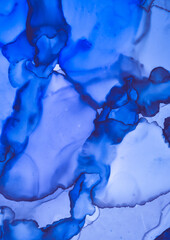 Ultramarine Flow Wallpaper. Artistic Alcohol Ink 