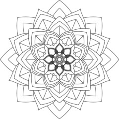Easy Mandala coloring book simple and basic for beginners, seniors and children. Set of Mehndi flower pattern for Henna drawing and tattoo. Decoration in ethnic oriental, Indian style.