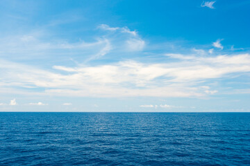 Horizon of sea bay and blue sky cloud