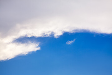 Fototapeta na wymiar Half of the sky with clouds . White and blue heaven 