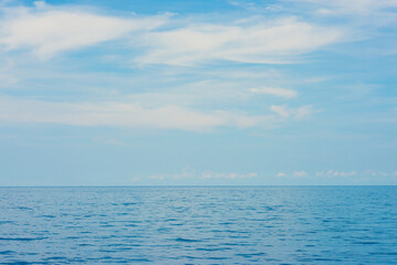 Horizon of sea bay and blue sky cloud