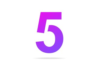 5 number logo icon design. For brand label, desing template elements, creative poster and more