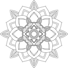 Easy Mandala coloring book simple and basic for beginners, seniors and children. Set of Mehndi flower pattern for Henna drawing and tattoo. Decoration in ethnic oriental, Indian style.