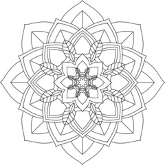 Easy Mandala coloring book simple and basic for beginners, seniors and children. Set of Mehndi flower pattern for Henna drawing and tattoo. Decoration in ethnic oriental, Indian style.