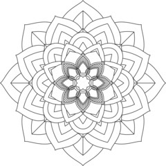 Easy Mandala coloring book simple and basic for beginners, seniors and children. Set of Mehndi flower pattern for Henna drawing and tattoo. Decoration in ethnic oriental, Indian style.