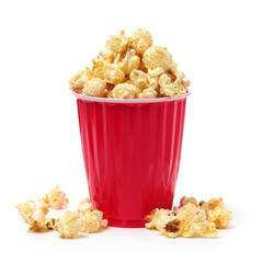 Popcorn on a white background