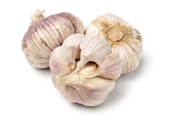 fresh garlic isolated on white background 