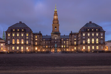 Christiansborg Palace in Copenhagen in Denmark, house of the Danish parliament