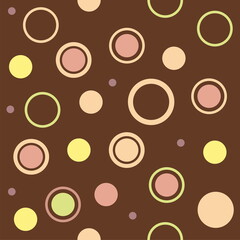 Brown and Pink Polka Dots seamless background
