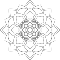 Easy Mandala coloring book simple and basic for beginners, seniors and children. Set of Mehndi flower pattern for Henna drawing and tattoo. Decoration in ethnic oriental, Indian style.